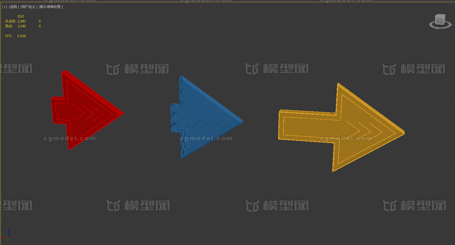 箭头 3D图标模型-外墙/立面模型库-3ds Max(.max)模型下载-cg模型网
