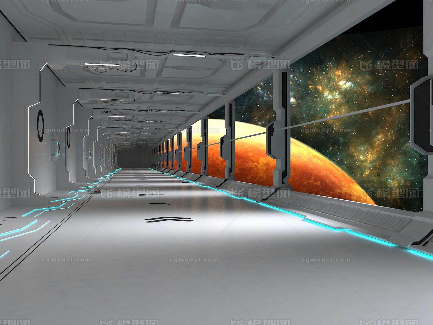 通道 走廊通道模型-科幻场景模型库-3ds Max(.max)模型下载-cg模型网