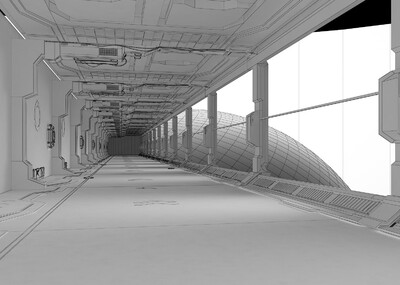 通道 走廊通道模型-科幻场景模型库-3ds Max(.max)模型下载-cg模型网