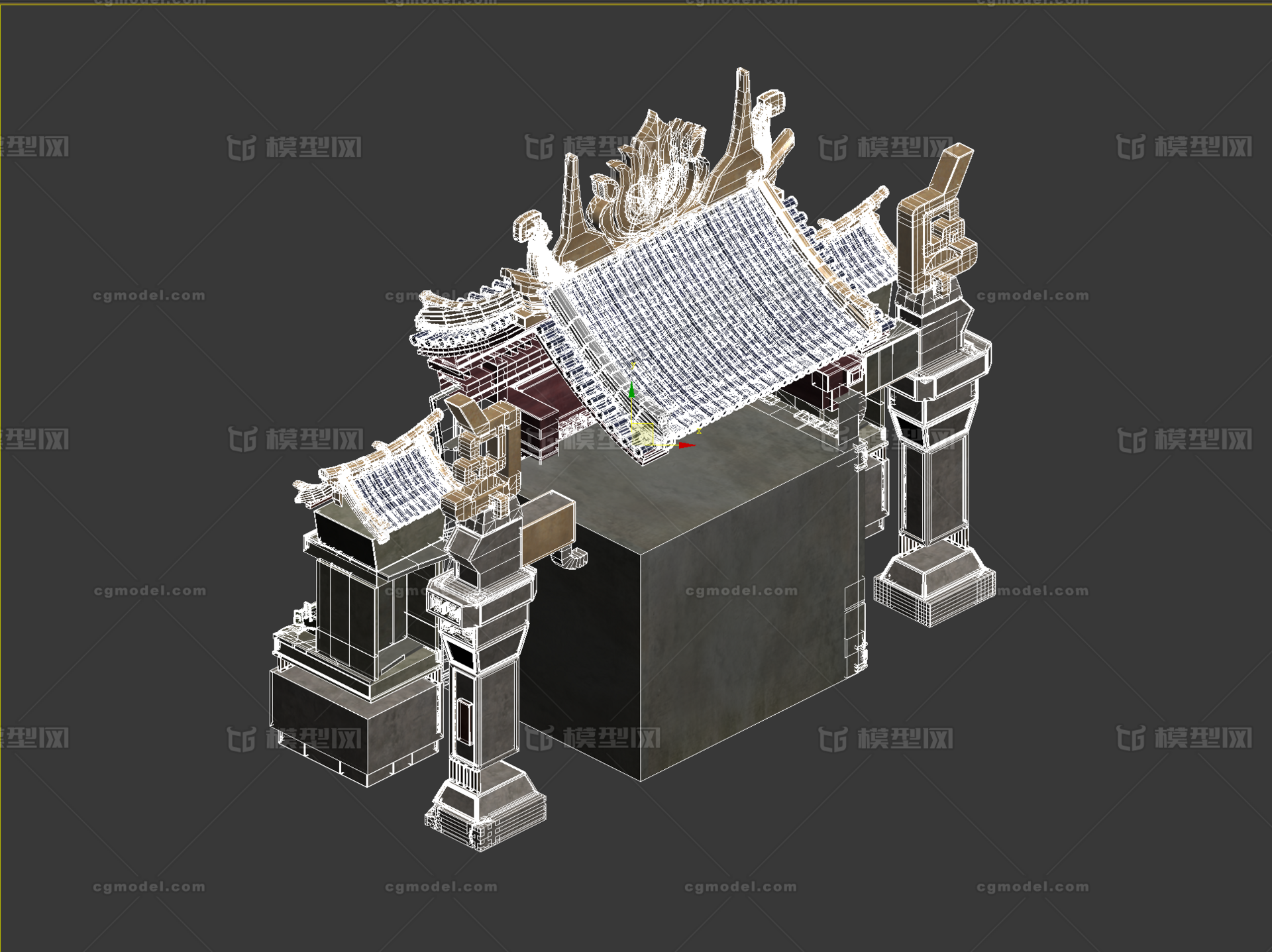 3转2写实场景模型 码头 主建筑 房子模型-古代场景模型库-3ds Max(.max)模型下载-cg模型网
