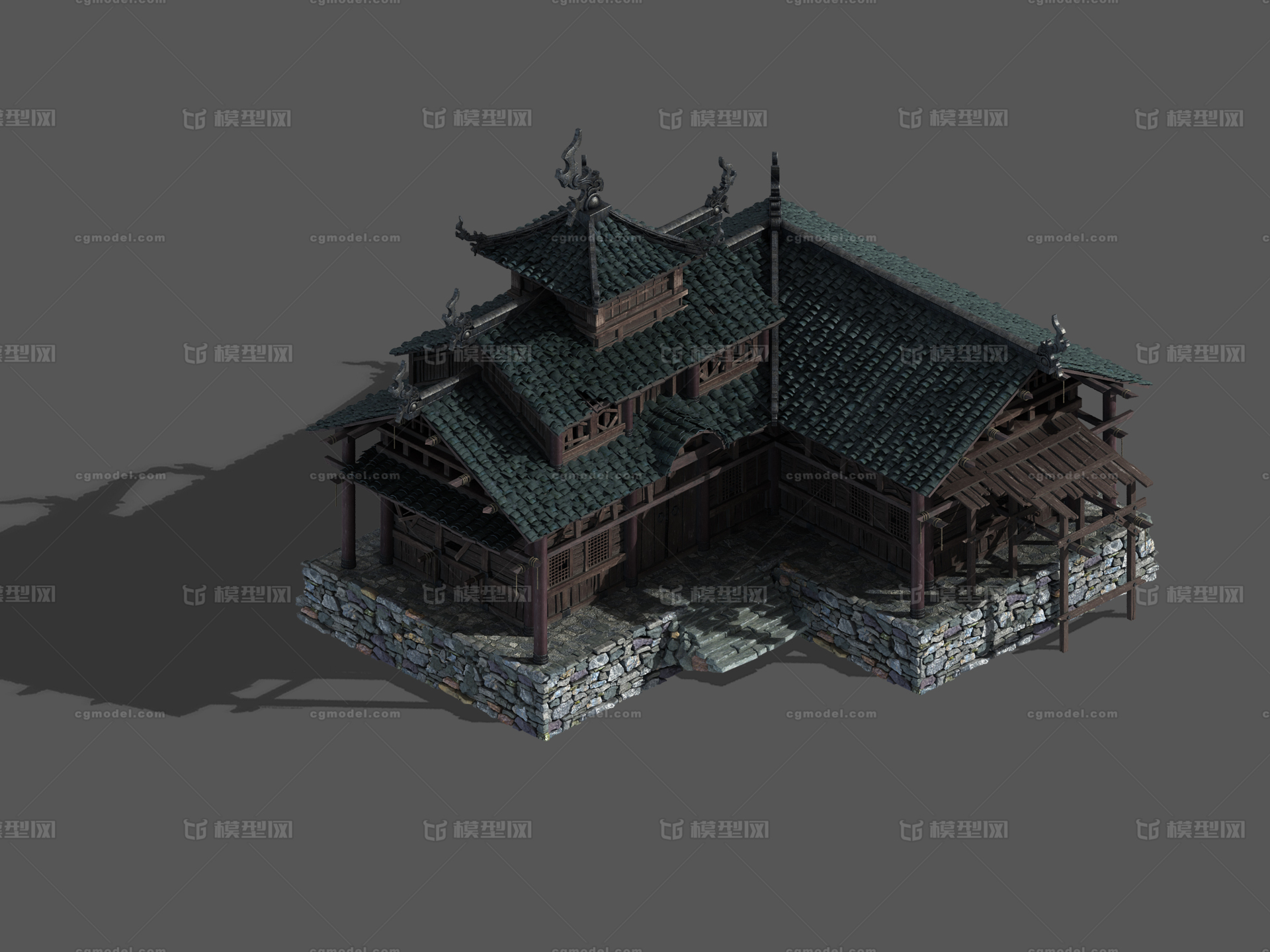 3转2写实场景模型 新手村模型-古代场景模型库-3ds Max(.max)模型下载-cg模型网
