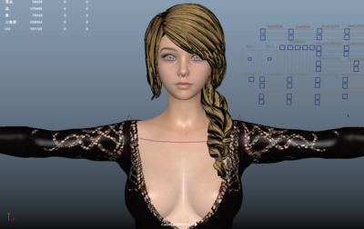 白人 女性 欧洲 大胸 美女 金发美女 _冷龙王作品_人物女人_cg模型网