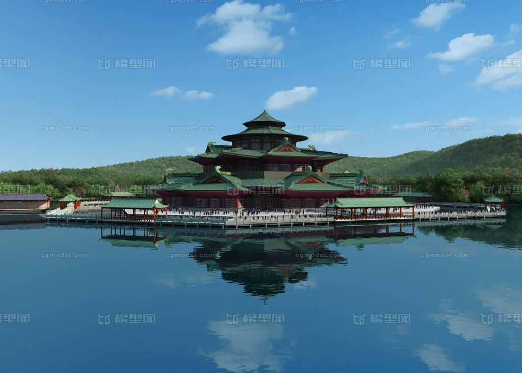 写实古建筑风景动画场景 山林 水景 山水_mr1作品_场景古代场景_cg