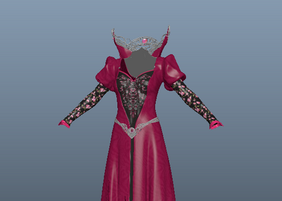 【服装】复古长裙 女装模型-穿戴服饰模型库-Maya(.ma/.mb)模型下载-cg模型网