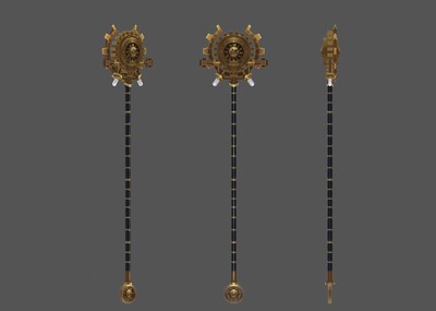 蒸汽之杖 赛博朋克风 机械 齿轮 法杖 魔杖 权杖 科幻风 手绘武器模型