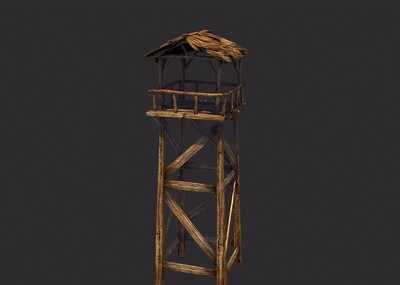 古代战场守望塔 箭塔模型-古代场景模型库-3ds Max(.max)模型下载-cg模型网