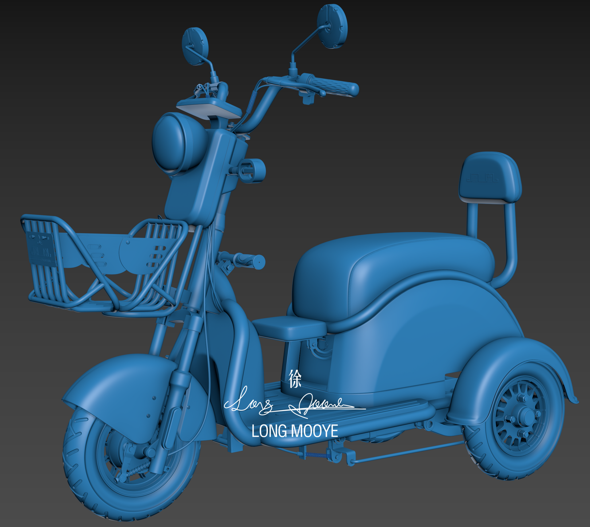 电动三轮车建模 三轮车渲染_徐小龙作品_工业/产品/道具_cg模型网