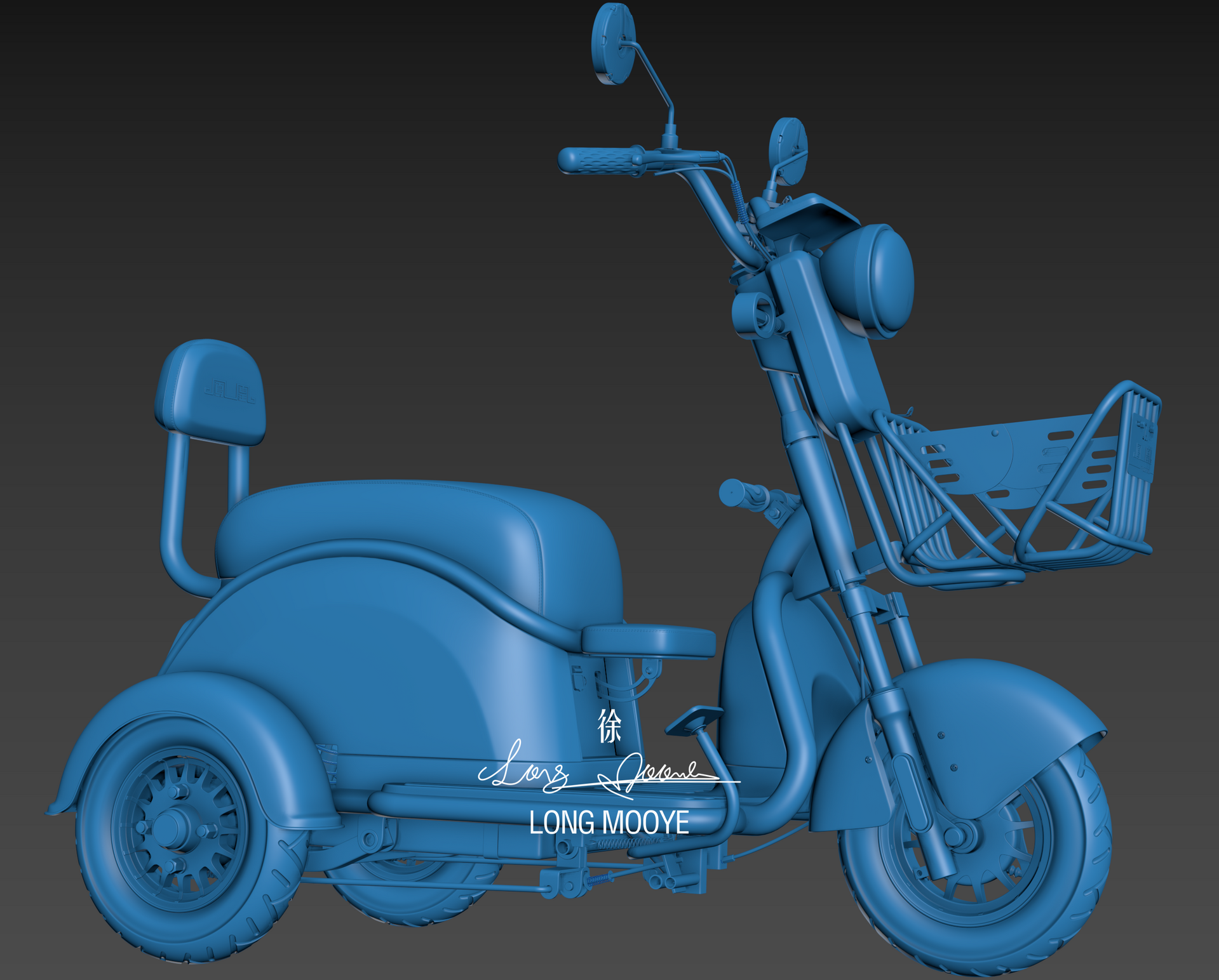 电动三轮车建模 三轮车渲染_徐小龙作品_工业/产品/道具_cg模型网
