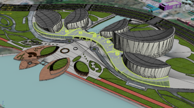 福州海峡文化艺术中心模型-科幻建筑模型库-Unity模型下载-cg模型网