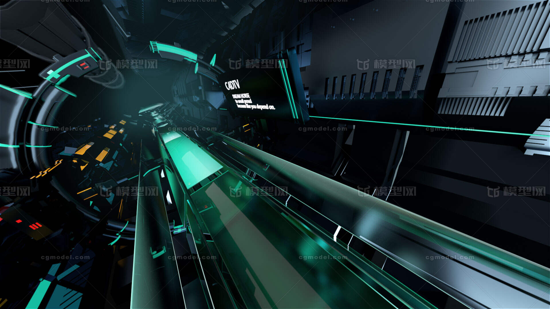 科幻时空隧道模型-宇宙飞船模型库-Cinema 4D(.c4d)模型下载-cg模型网