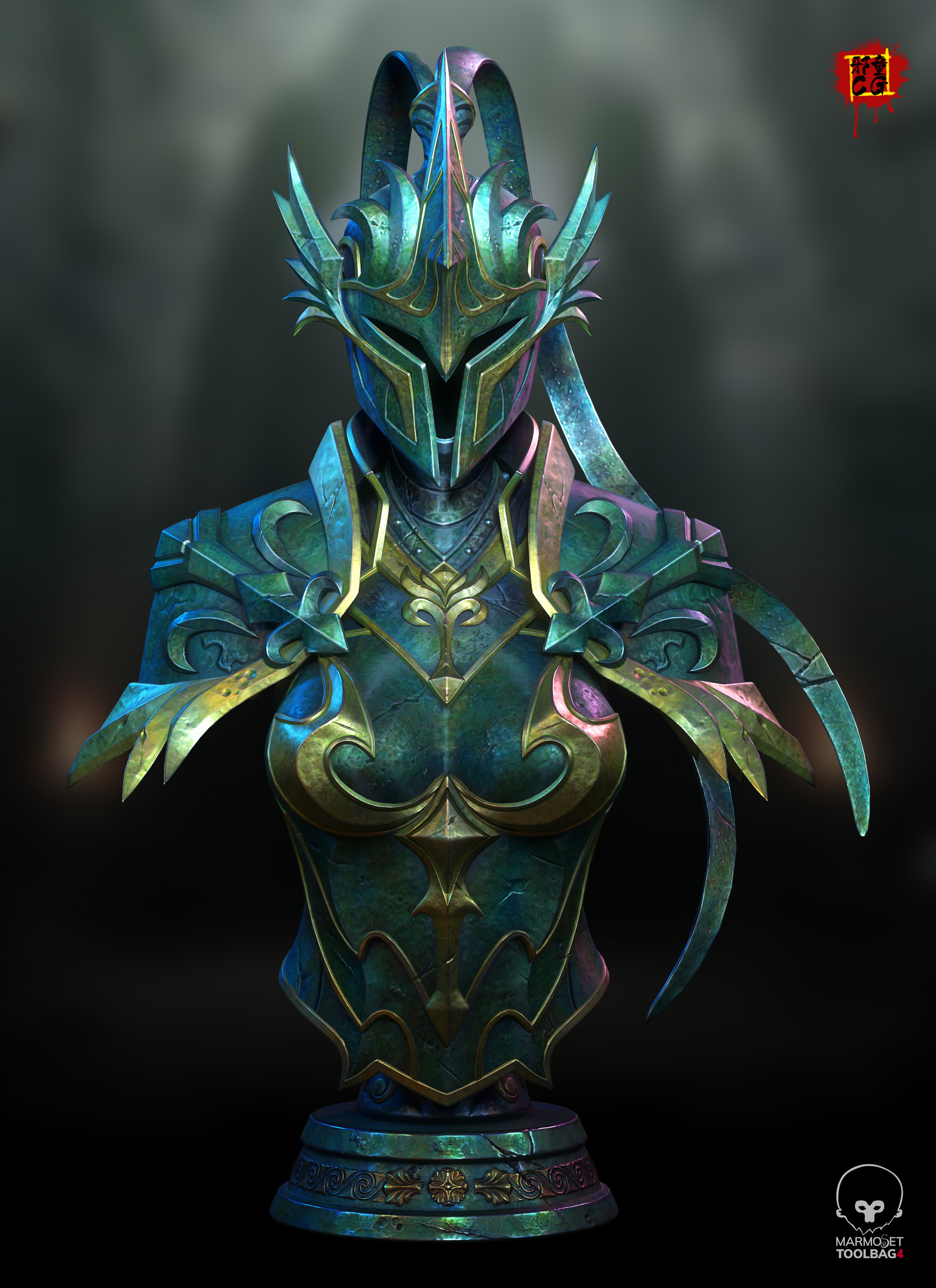 青铜胸像铠甲_卍奋卐作品_角色/人物/生物_cg模型网