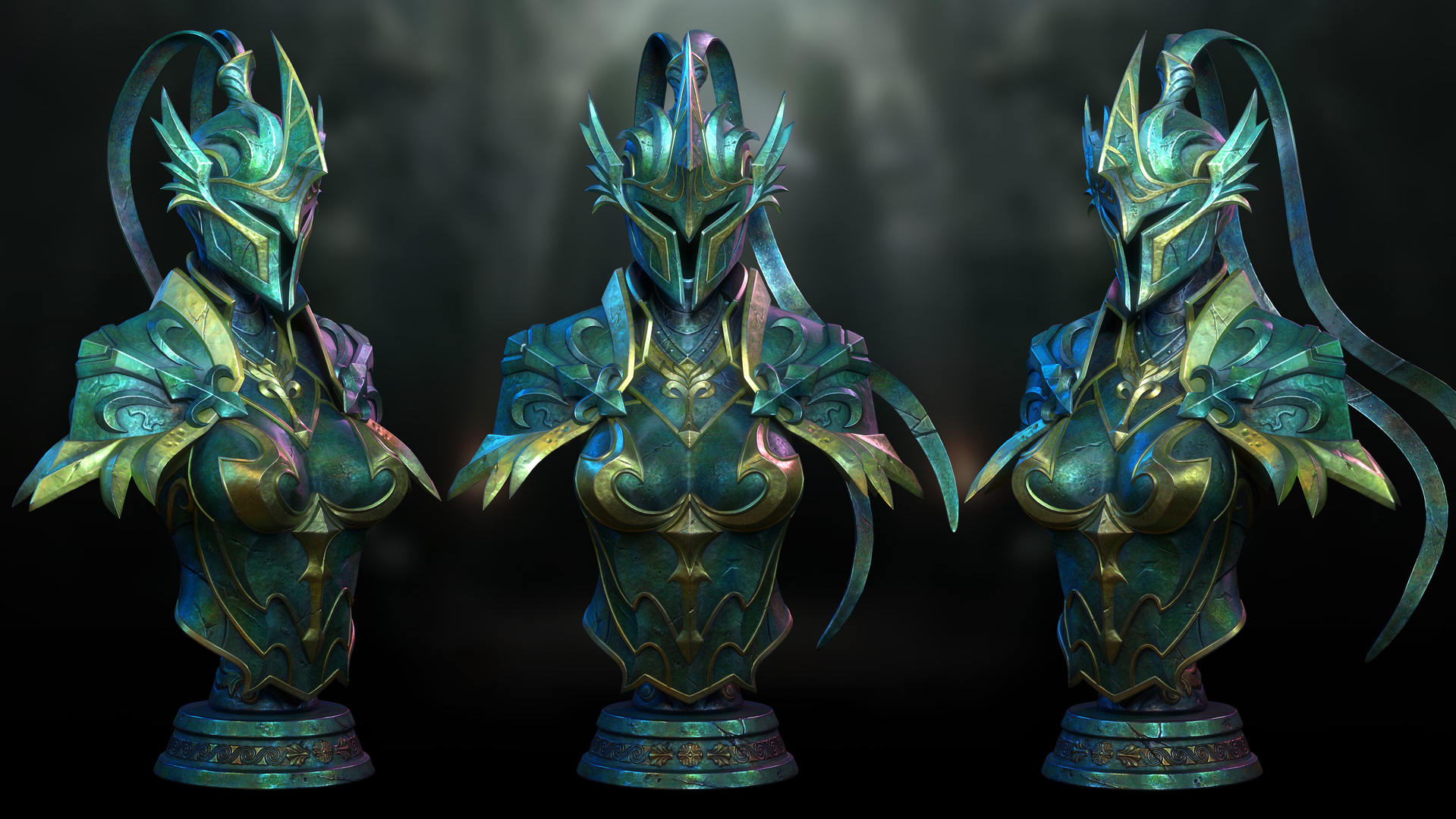 青铜胸像铠甲_卍奋卐作品_角色/人物/生物_cg模型网