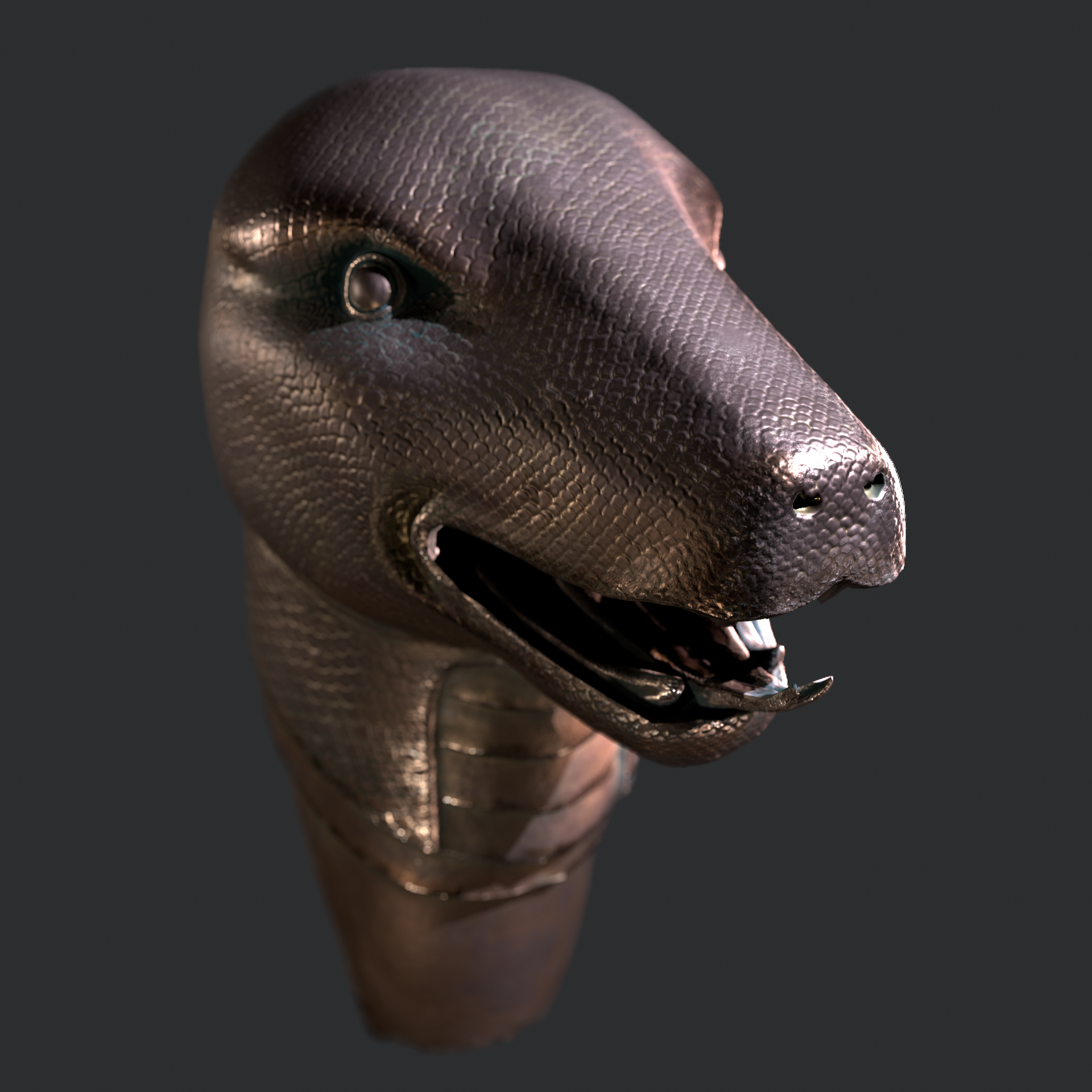 十二兽首之蛇兽首_德小胖作品_角色/人物/生物_cg模型网