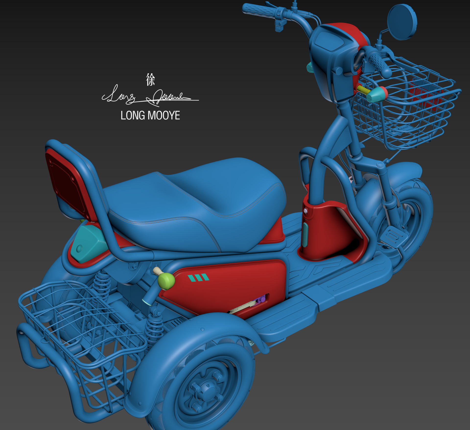 三轮电动车渲染 三轮电动车建模_徐小龙作品_工业/产品/道具_cg模型网