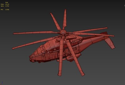 pbr次世代 科幻直升機 武裝直升機 軍_byx0103作品_飛機/航空器軍用直