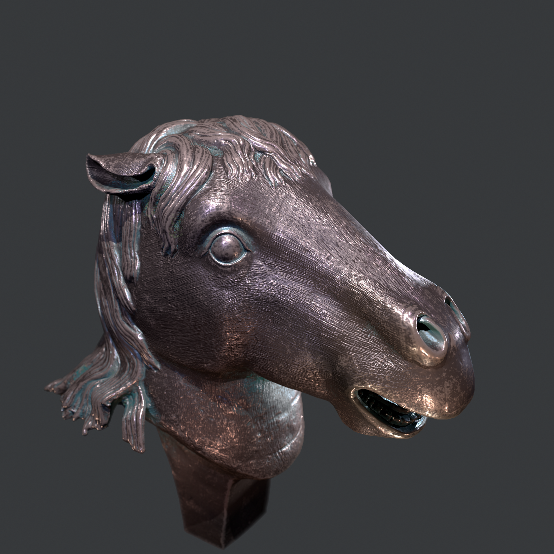 十二獸首之馬獸首_德小胖作品_角色/人物/生物_cg模型網