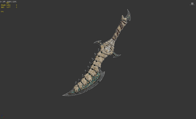 次世代 pbr 冷兵器 海盗弯刀 骷髅头 骸骨刀 暗黑武器 游戏道具