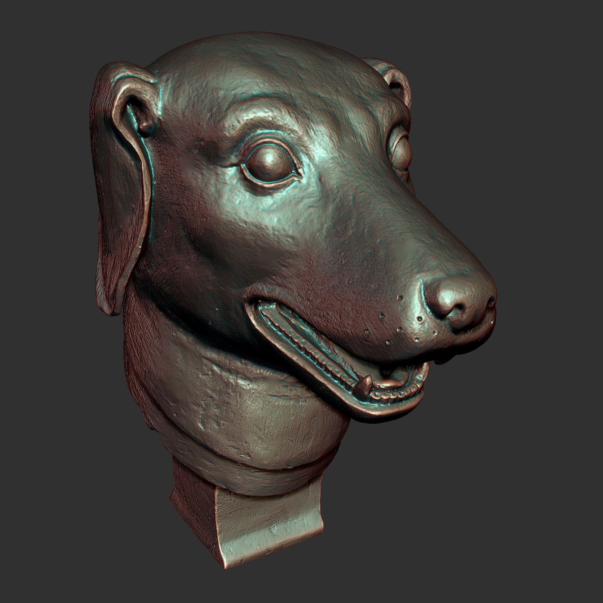 十二兽首之狗兽首_德小胖作品_角色/人物/生物_cg模型网