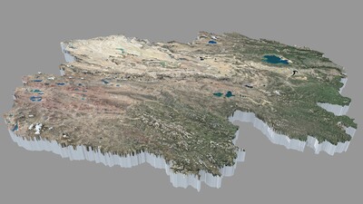 青海三维地图 青海3d地图模型-地形模型库-FBX(.fbx)模型下载-cg模型网