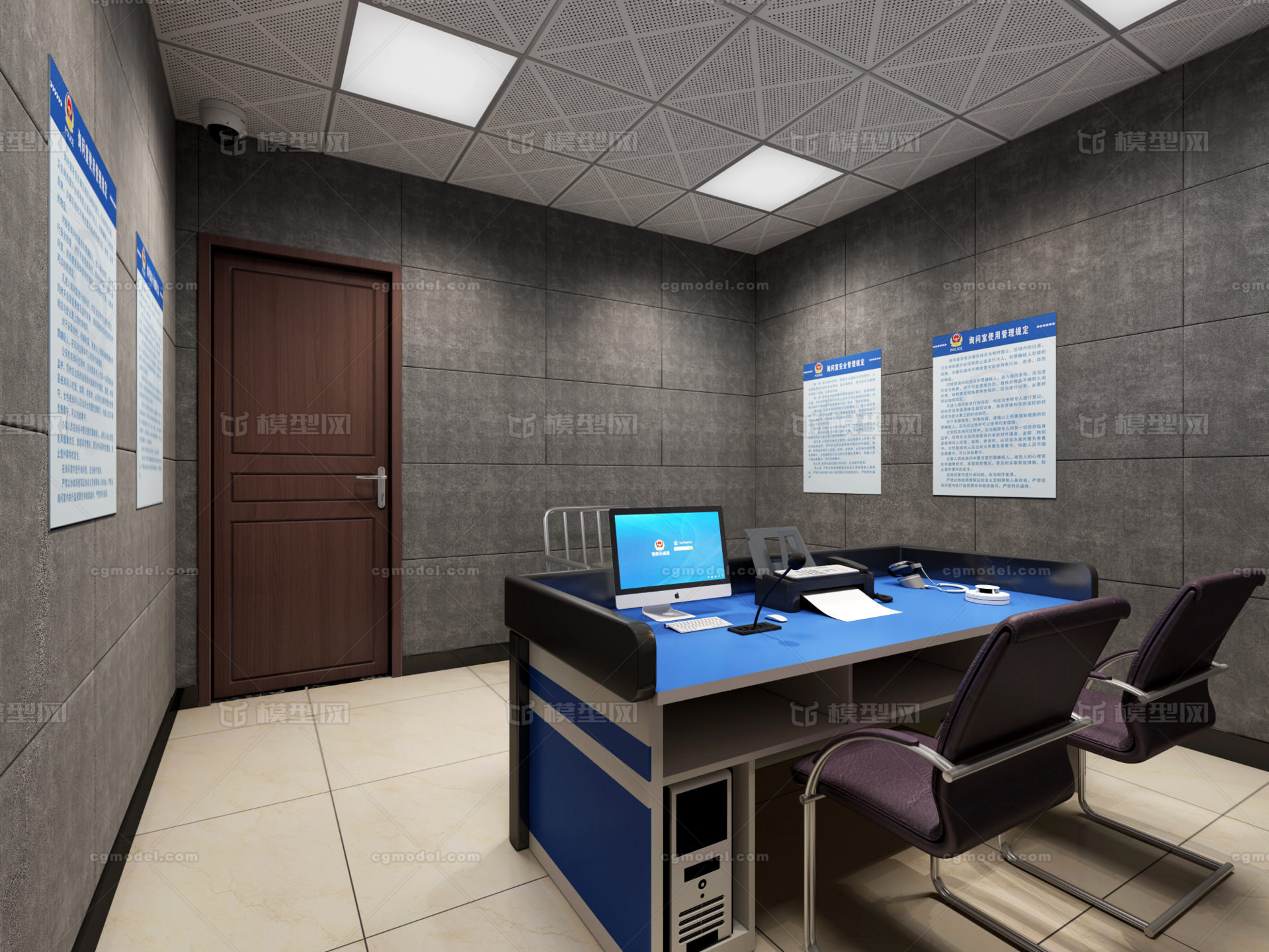 审讯室询问室模型-办公空间模型库-3ds Max(.max)模型下载-cg模型网