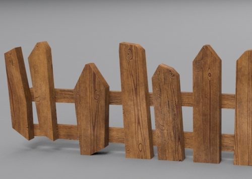 木栅栏 围栏 木板 篱笆 院子围栏 古代场景摆件