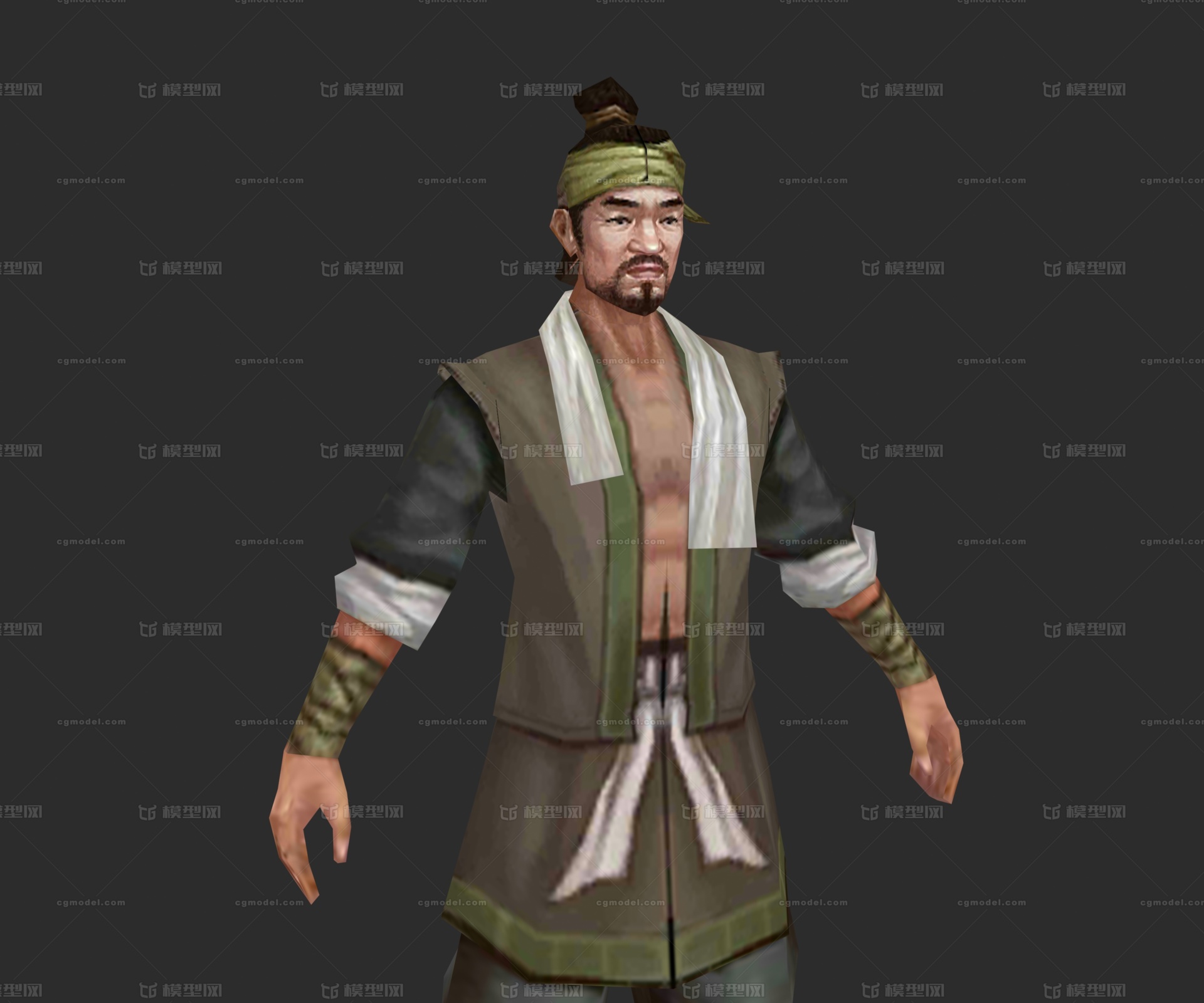 古代人物 苦力 搬运工 壮汉 店小二 工人 船夫 模型-男人模型库-3ds Max(.max)模型下载-cg模型网