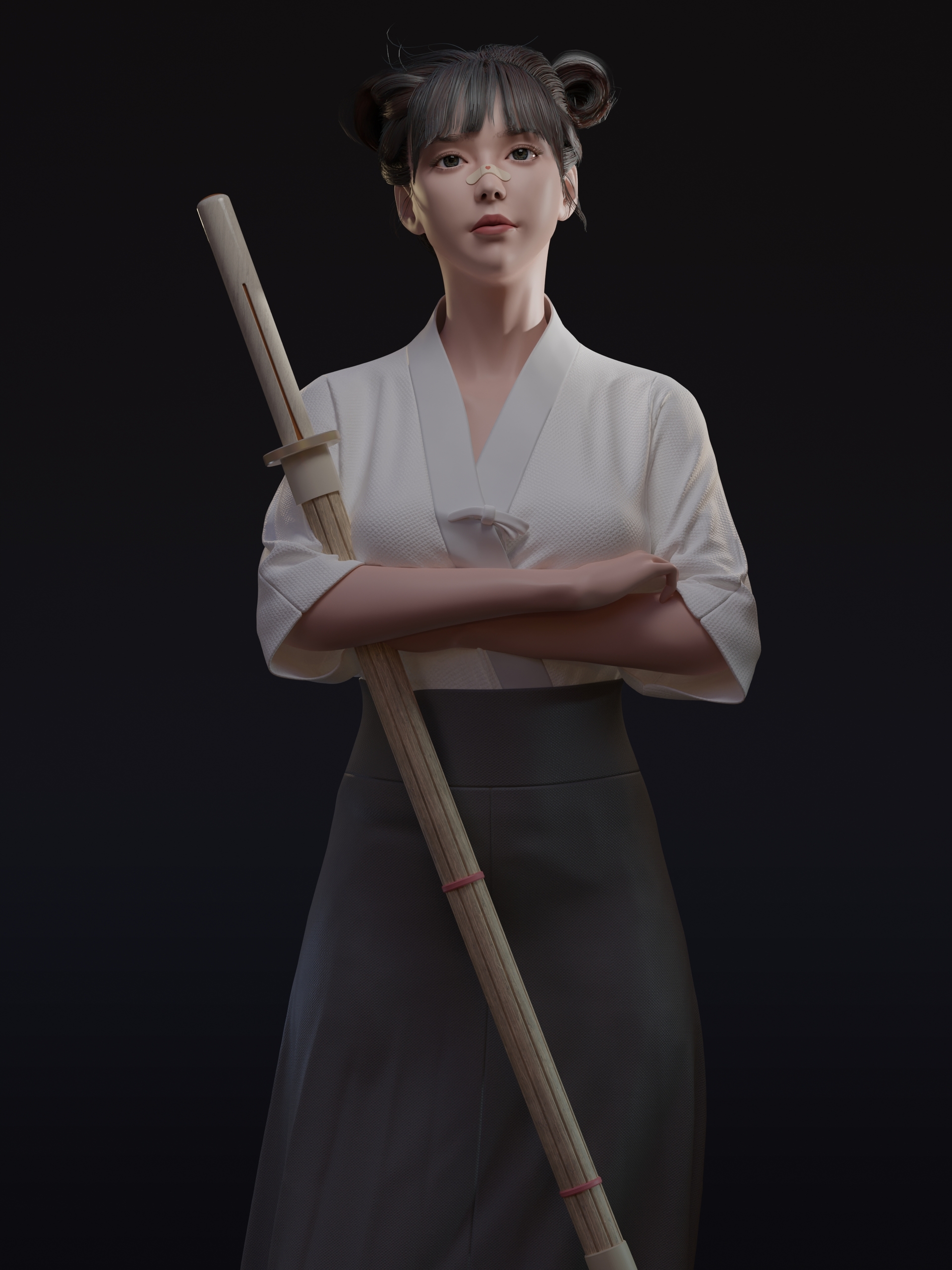 剑道小女孩20211006渲染练习