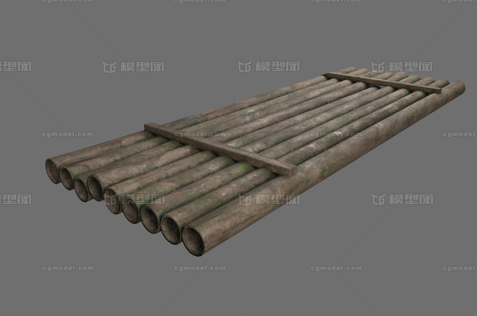 木筏 漂流模型-古代船/仿古船模型库-Maya(.ma/.mb)模型下载-cg模型网