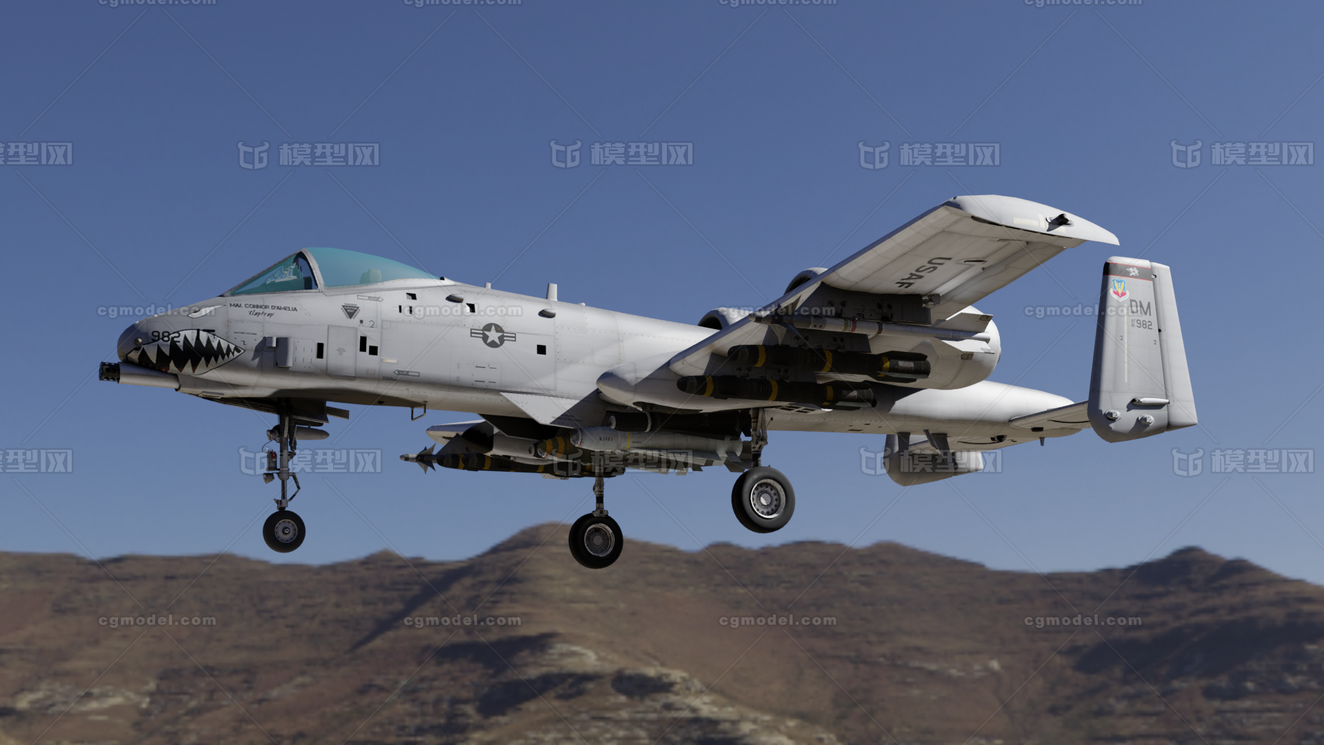A-10攻击机 A10模型-军用飞机模型库-OBJ(.obj/.mtl)模型下载-cg模型网