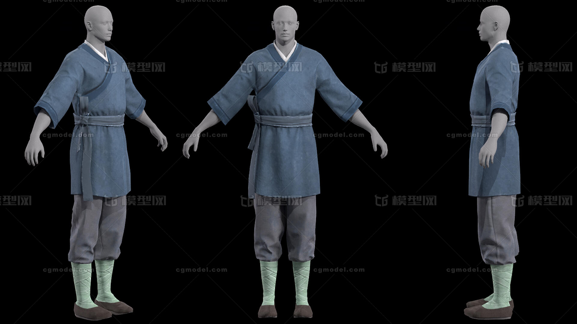 古代人物 绑定模型-男人模型库-Marmoset Toolbag(.tbscene/.tbmat)模型下载-cg模型网