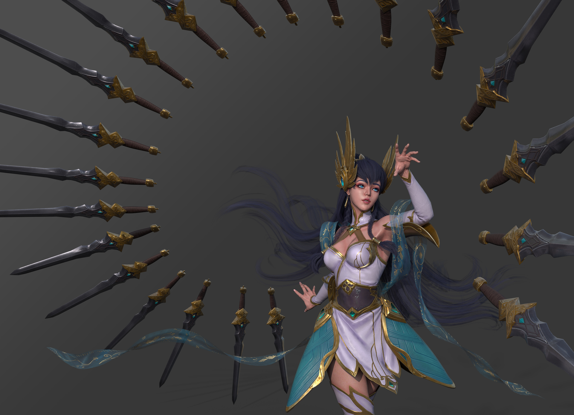 个人练习4-舞剑仙模型 - 角色/人物/生物 - 作品模型 - CG模型网