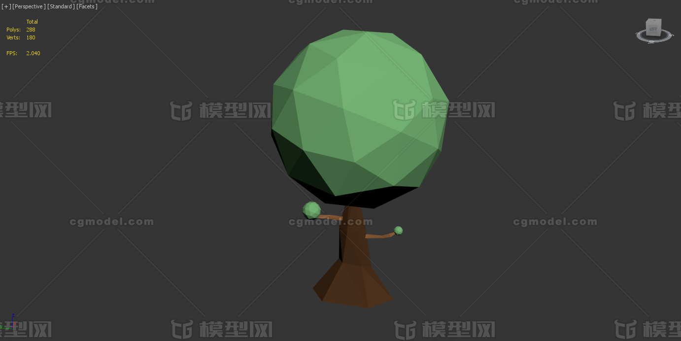 lowpoly风格化树 树木模型-树木模型库-3ds Max(.max)模型下载-cg模型网