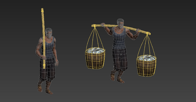 人物动画模型 挑夫模型-男人模型库-3ds Max(.max)模型下载-cg模型网