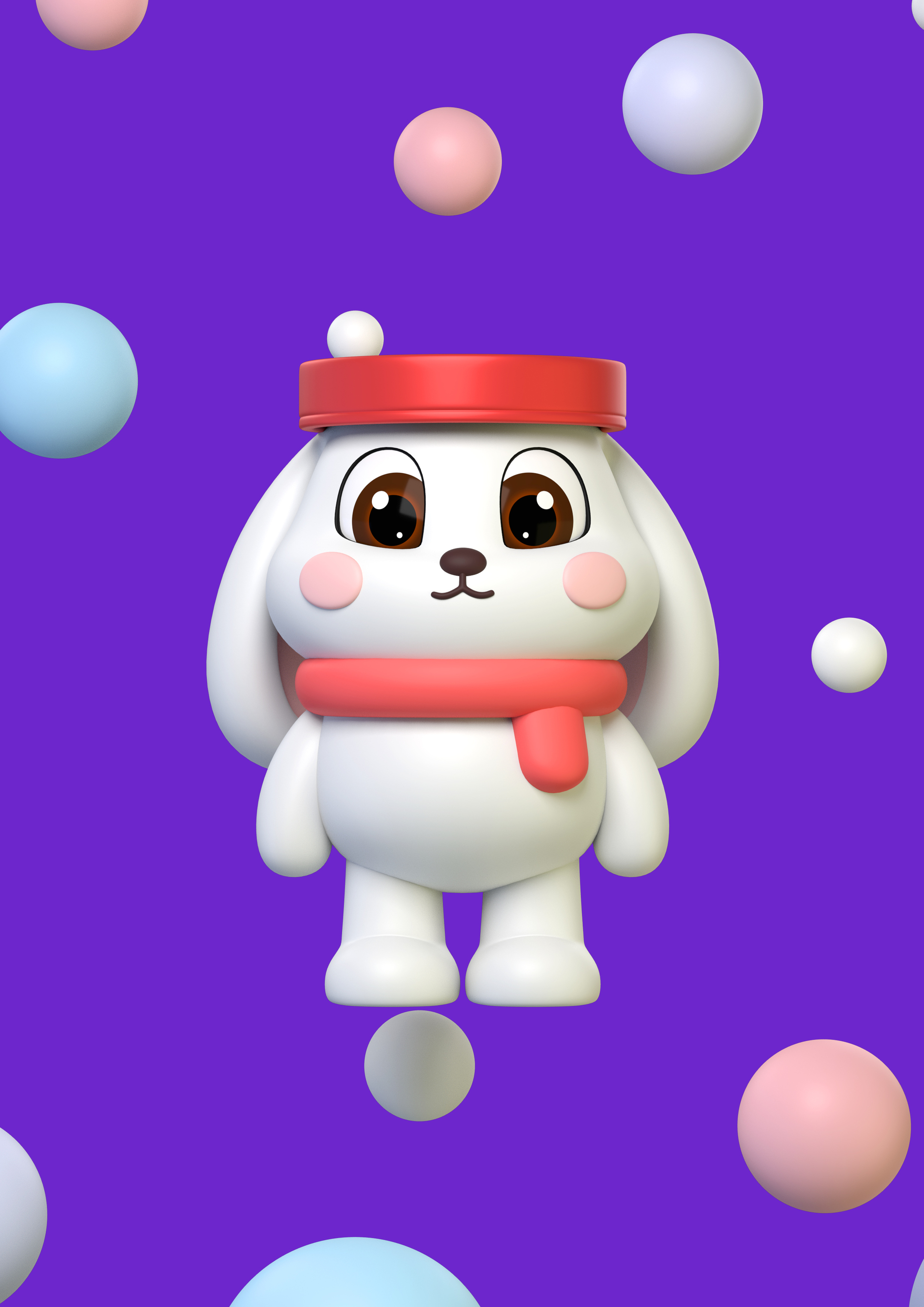 ip|潮玩|玩具 锅盖兔_粉蓝配作品_角色/人物/生物_cg模型网