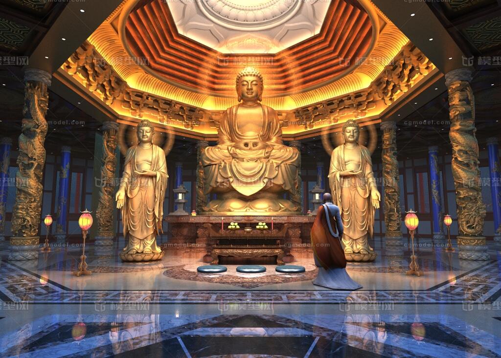 写实寺庙神庙大殿动画场景 寺庙模型-现代场景模型库-3ds Max(.max)模型下载-cg模型网