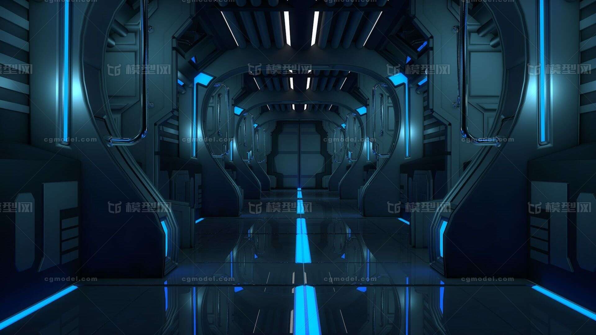 飞船走廊 航天器走廊模型-科幻场景模型库-FBX(.fbx)模型下载-cg模型网