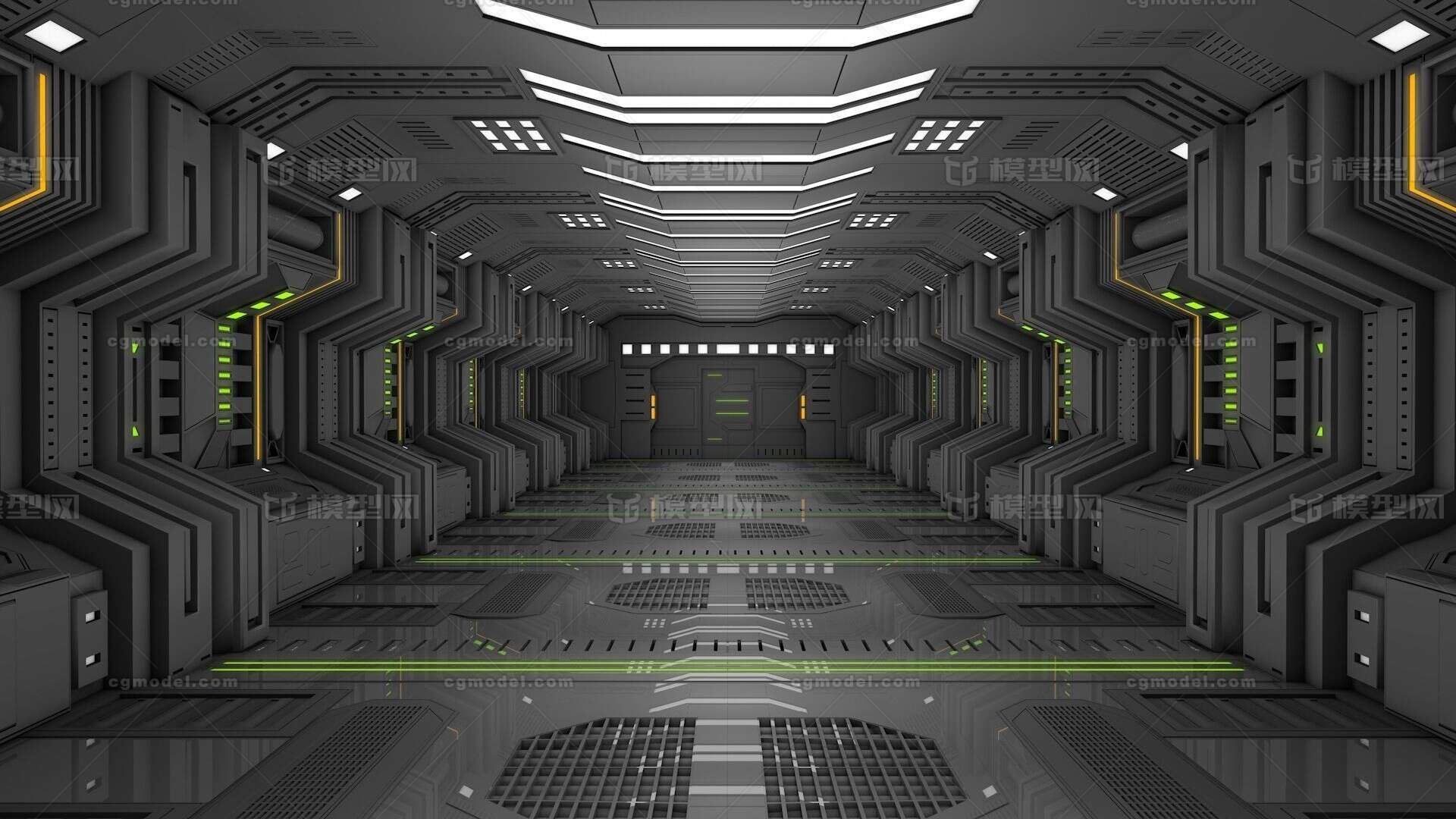 飞船走廊 航天器走廊模型-科幻场景模型库-FBX(.fbx)模型下载-cg模型网