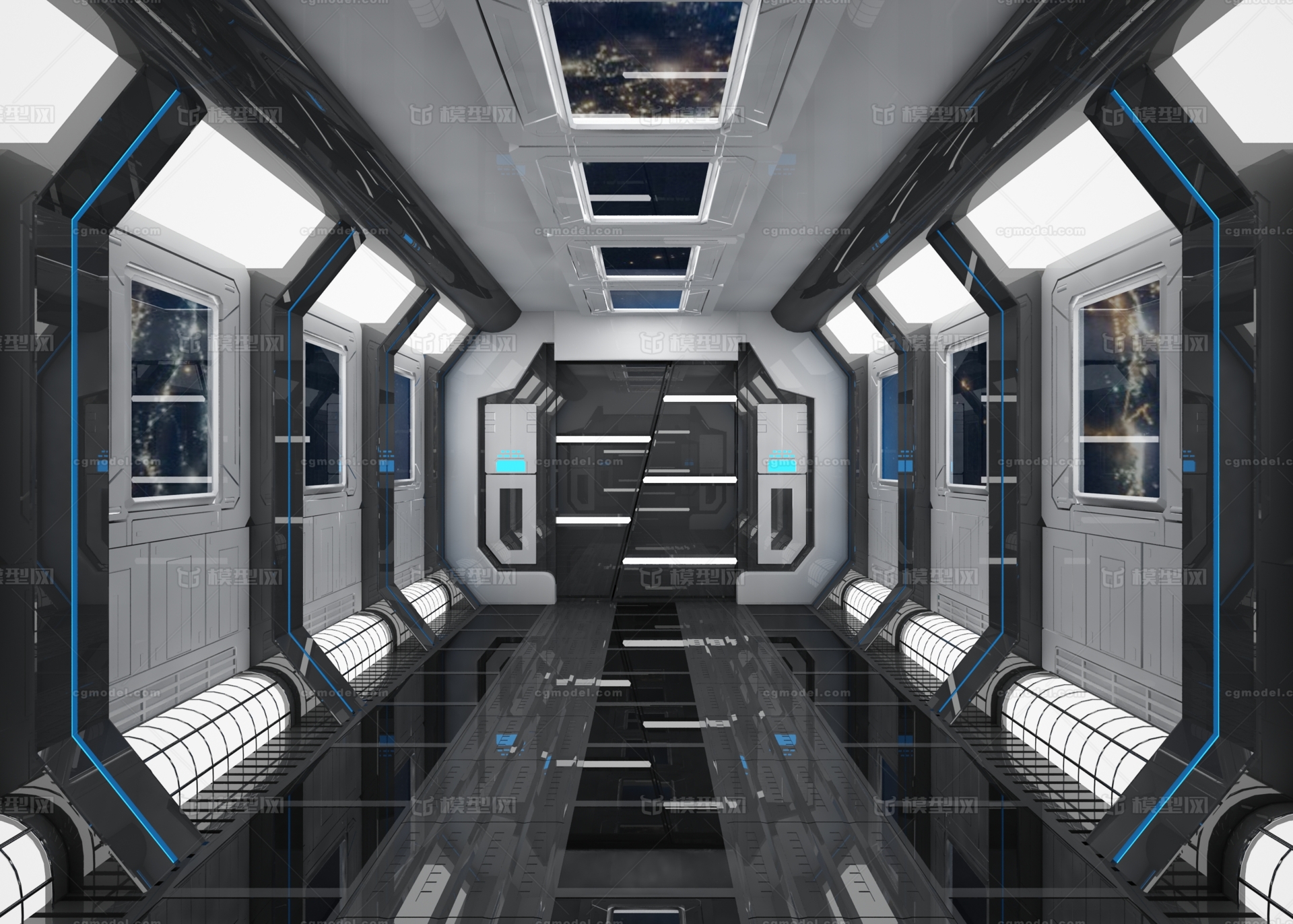 科幻过道 科幻走廊模型-科幻场景模型库-3ds Max(.max)模型下载-cg模型网