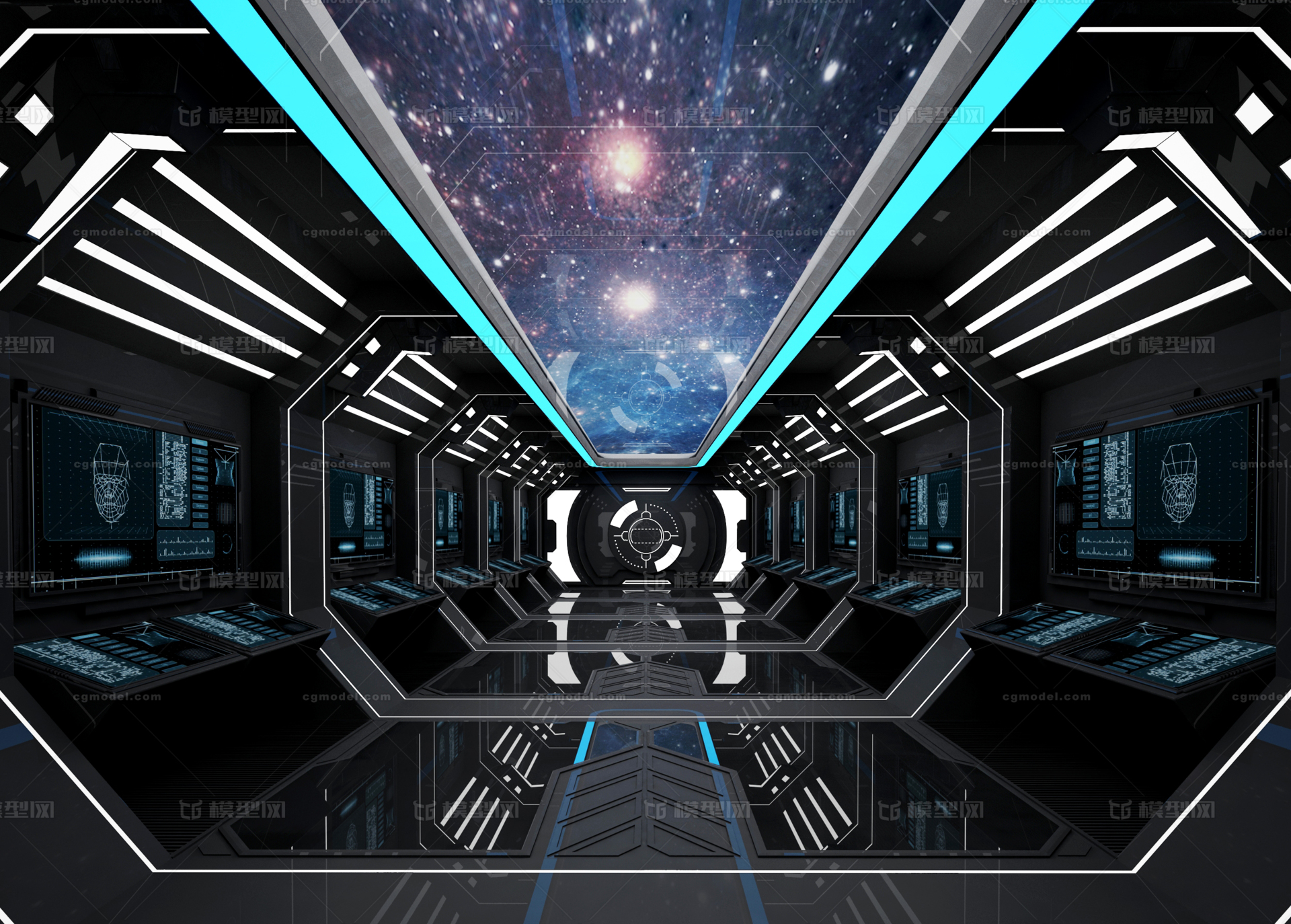 科幻过道 科幻走廊模型-科幻场景模型库-3ds Max(.max)模型下载-cg模型网