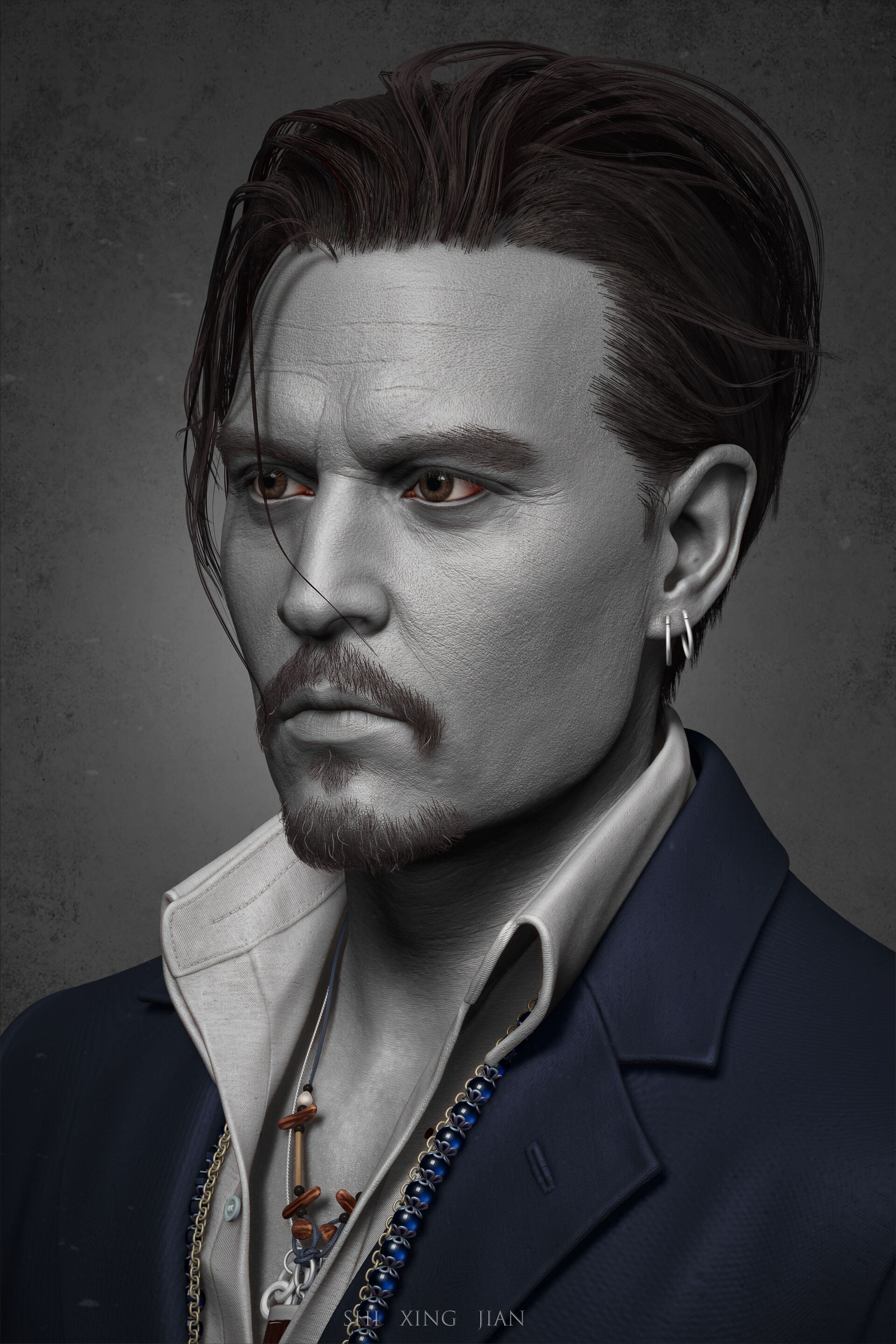 欧美男头高模练习模型