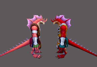 简模 蜥蜴战士 lizard  手绘 火蜥蜴  蜥蜴怪