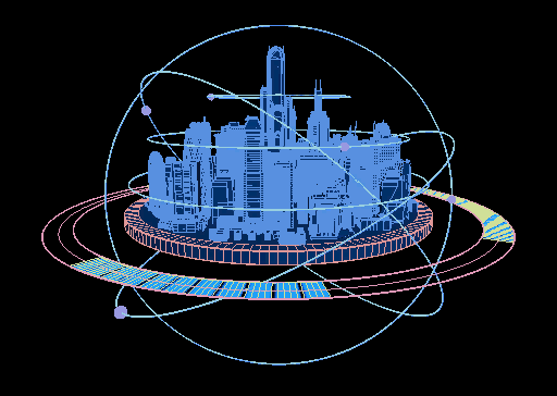 科幻城市建筑虚拟沙盘动画场景 沙盘线框建筑动画模型-科幻场景模型库-3ds Max(.max)模型下载-cg模型网