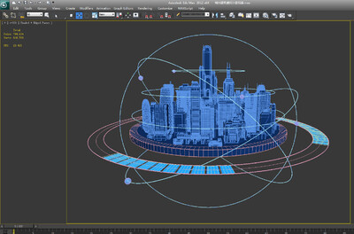 科幻城市建筑虚拟沙盘动画场景 沙盘线框建筑动画模型-科幻场景模型库-3ds Max(.max)模型下载-cg模型网