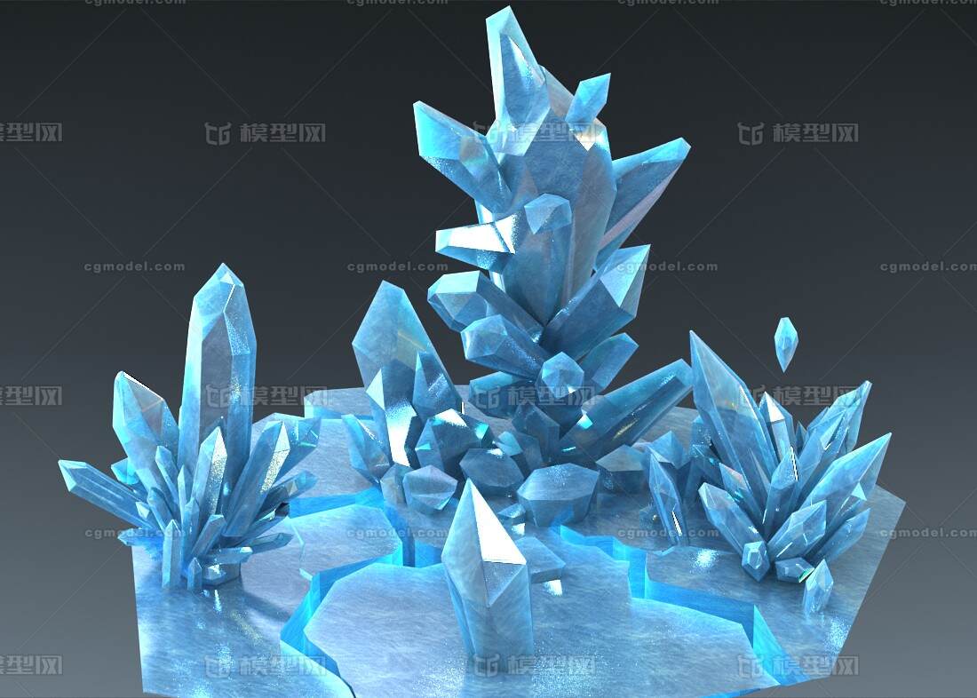冰水晶 水晶模型-场景部件模型库-3ds Max(.max)模型下载-cg模型网
