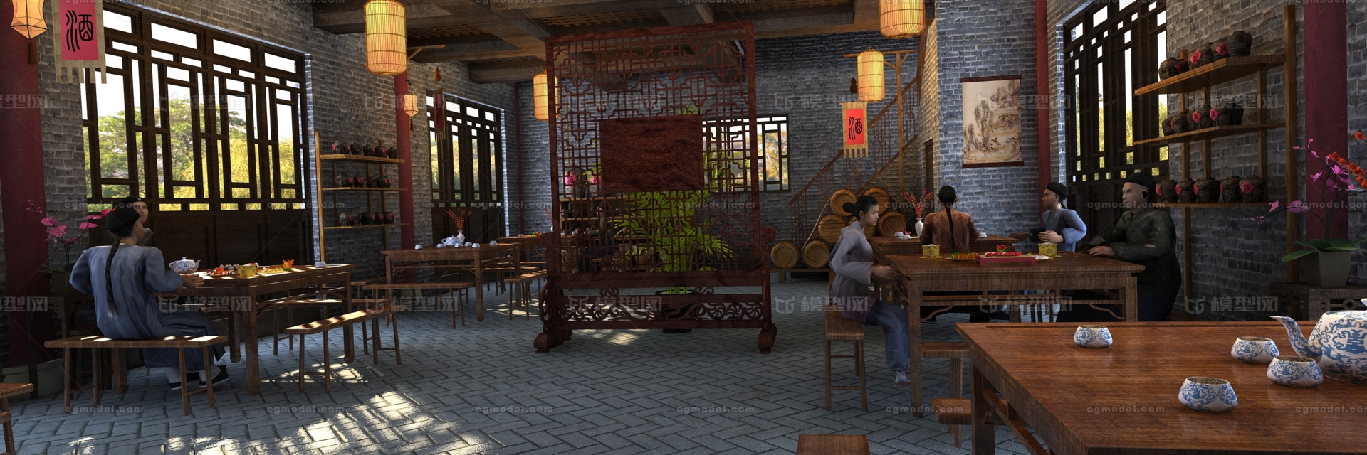 动画场景 古建模型-历史建筑模型库-3ds Max(.max)模型下载-cg模型网