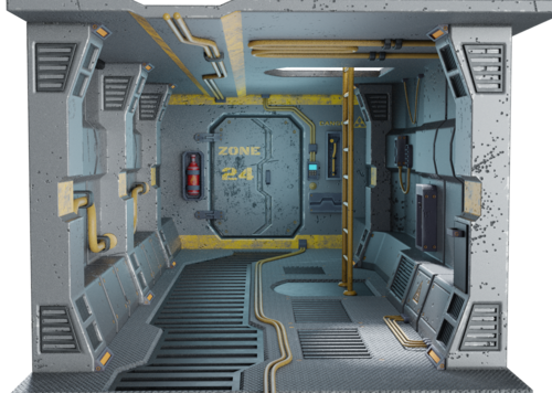 科幻走廊 科幻通道 飞船内部通道 闸门 隧道 未来场景 太空基地走廊