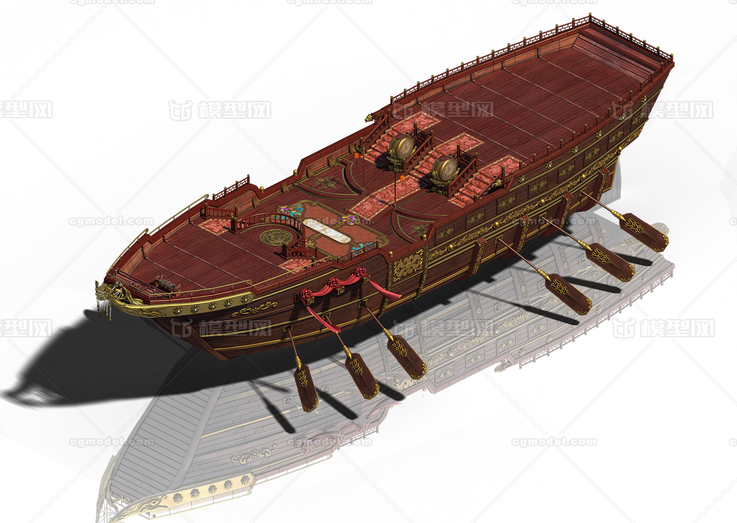 大船 大船场景模型-古代船/仿古船模型库-3ds Max(.max)模型下载-cg模型网