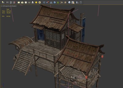 木板房 码头木屋模型-古代场景模型库-3ds Max(.max)模型下载-cg模型网