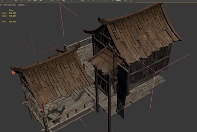 木板房 码头木屋模型-古代场景模型库-3ds Max(.max)模型下载-cg模型网