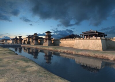 写实古代城墙建筑动画场景 古代建筑模型-古代场景模型库-3ds Max(.max)模型下载-cg模型网